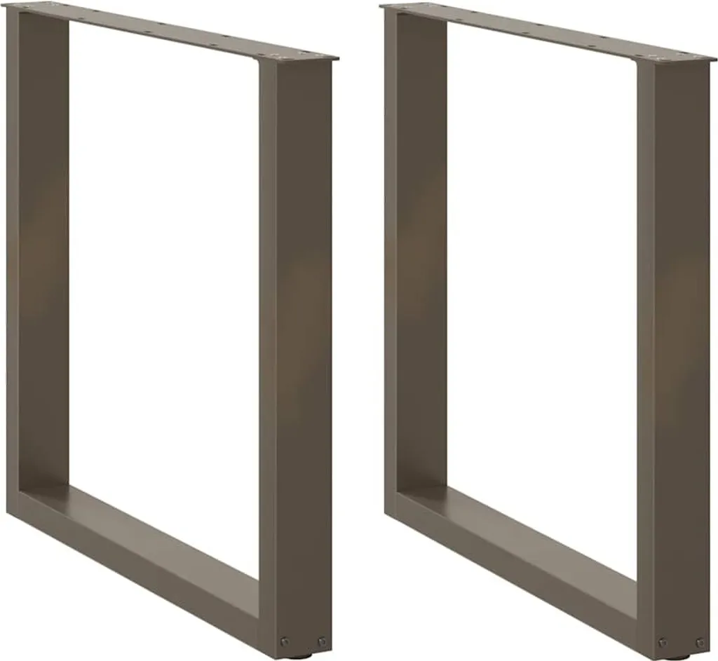 Set 2 Gambe per Tavolo Design a U 90 cm Acciaio Naturale Professionale - 1