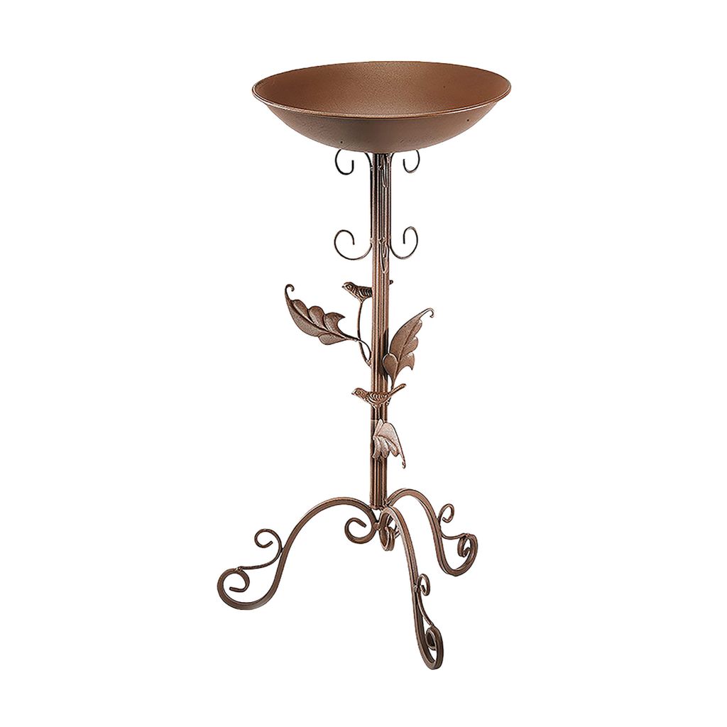 Kobolo Vogeltränke Vogelbad Futterstation RANKE - Metall Rostbraun - 33x28x61 cm - stehend Bienentränke Futterstation Bad Bird bath Feed station ...