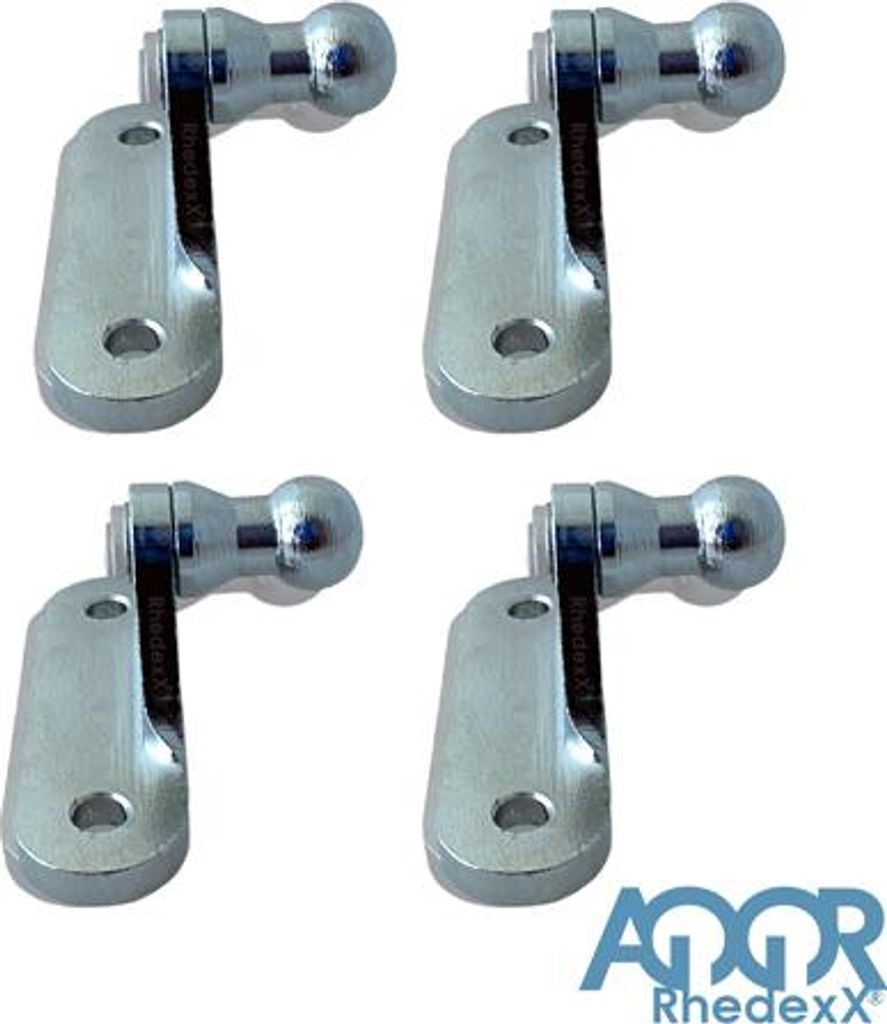 Gasdruckfeder Anbauteile Winkelblech Halterung für 10mm Kugelpfanne 47mmx14,5mm - 4