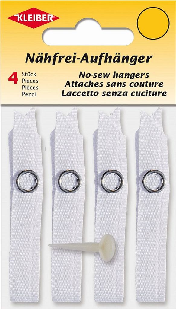 KLEIBER Nähfrei-Aufhänger Polyester weiß 4 Stück Produktbild 1
