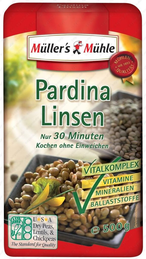 Müller's Mühle Pardina Linsen, (500 g Beutel) Produktbild 