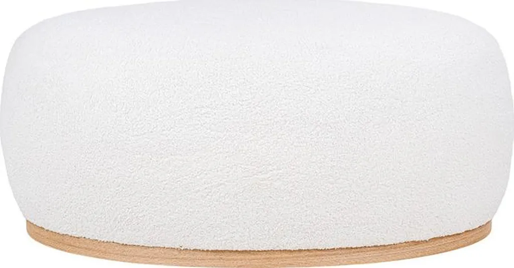Pouf Assise d'Appoint Lisa Design Amy en Bouclette Blanche Moelleuse