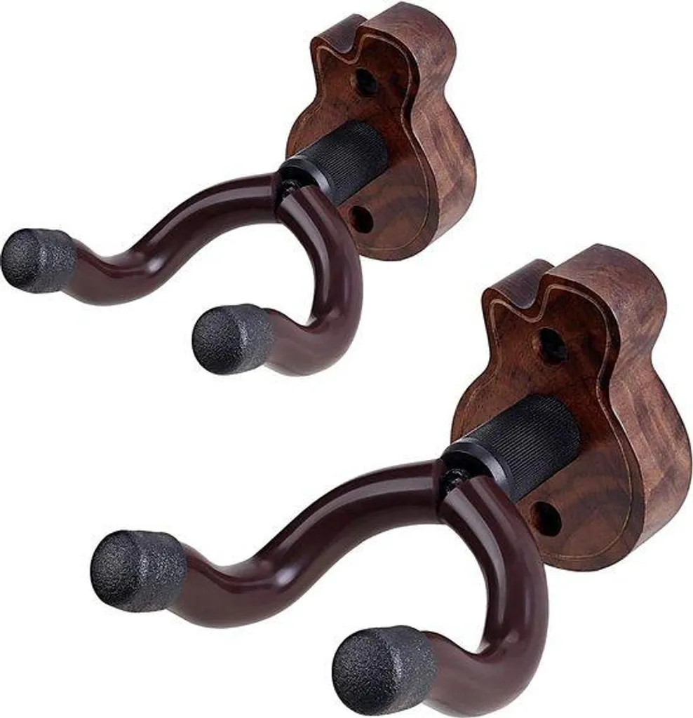 Support mural pour guitare anti-chute en noyer - Protection du manche