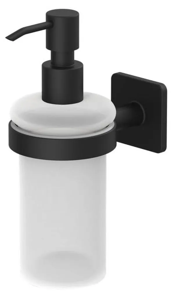 Distributeur savon anti-goutte KOVA noir mat mural facile à poser