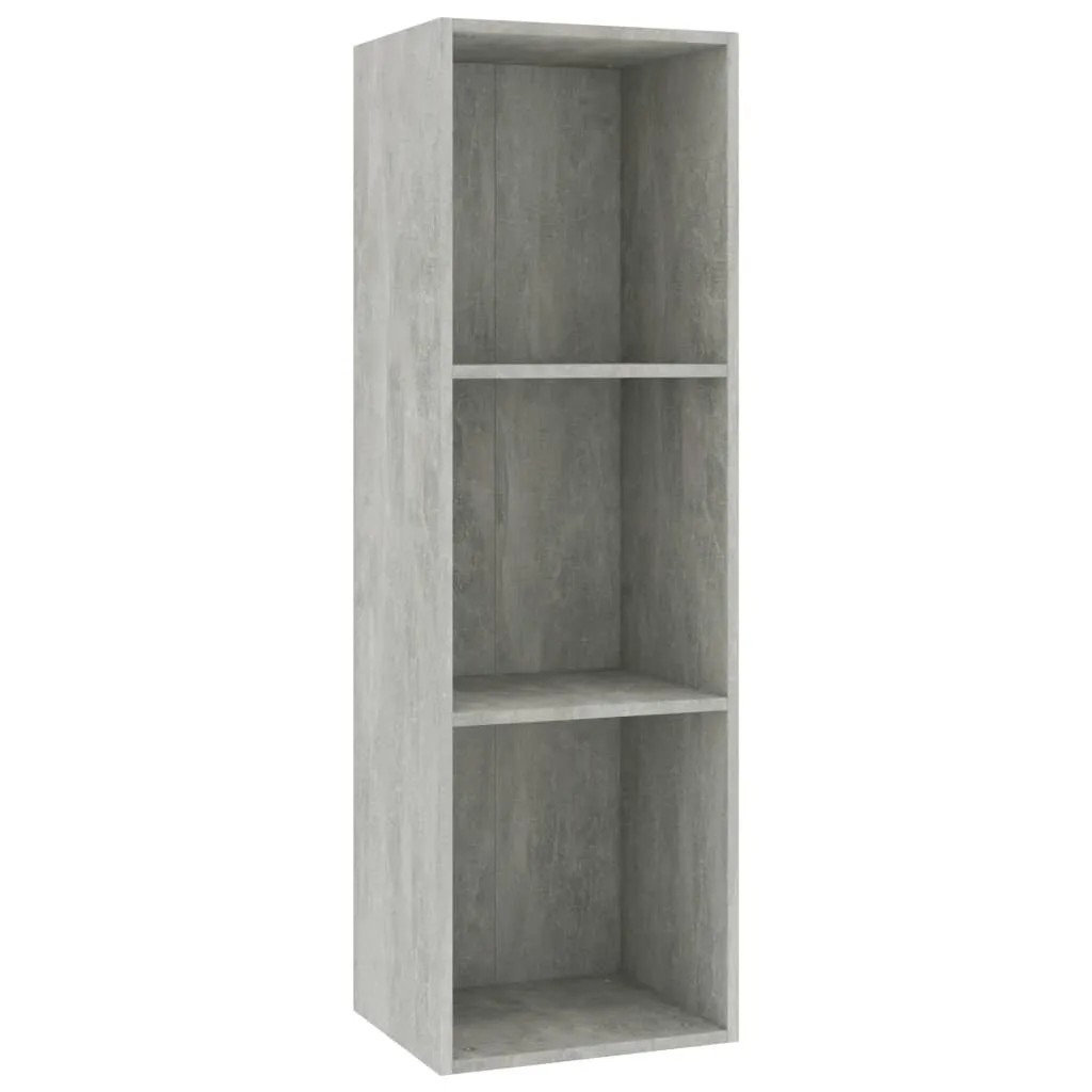 Bibliothèque meuble TV gris béton pour salon, colonne de rangement moderne