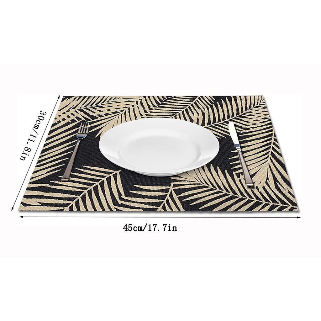 Satz von 6 Tischsets Schwarzes Tischset 30 * 45 cm Produktbild 2