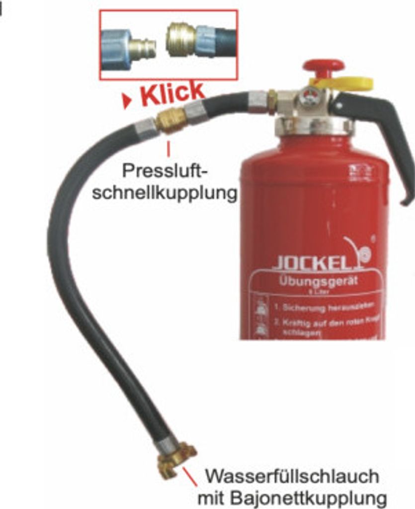Wasserfüllschlauch mit GK Kupplung für Übungslöscher Feuerlöscher m. Druckluft- Kupplung