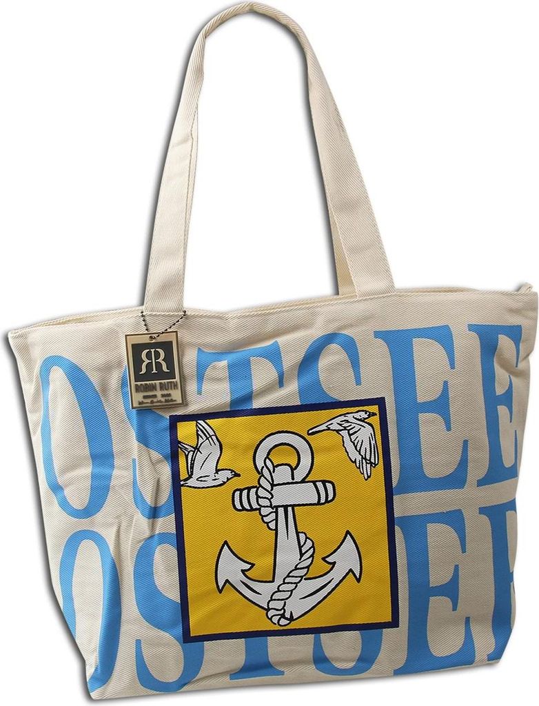 Robin Ruth Schultertasche Baumwolle Polyester beige blau OTG5123I