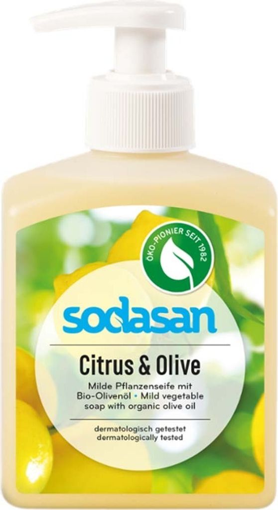 Sodasan fleszeep, citrus-olijf, 300 ml Productafbeelding 