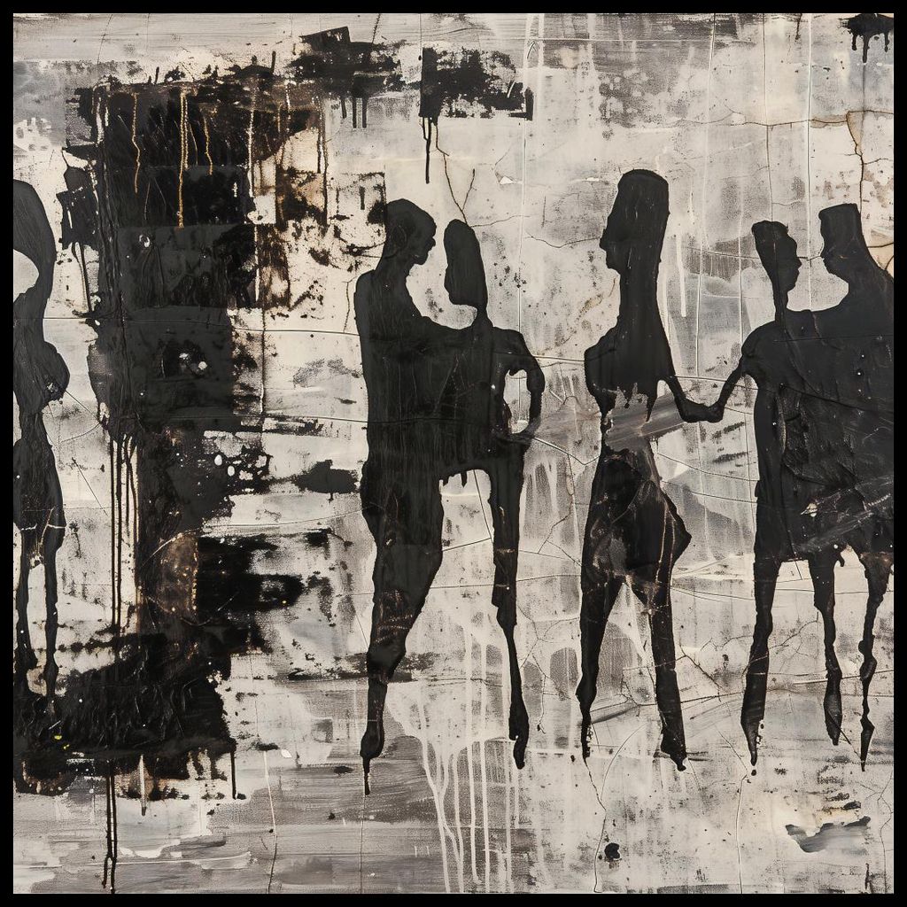 Plakat 100x100cm Graue Menschen