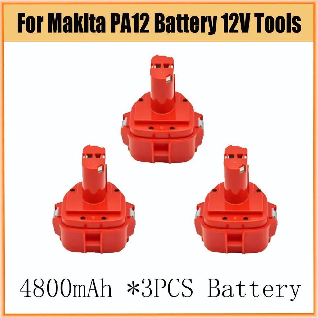PA12 Akku - Ni-MH Ersatzakku - 12 V - 4800 mAh - 3er Pack - Kompatibel mit 1220/1222/1233/1234/1235, 192598-2