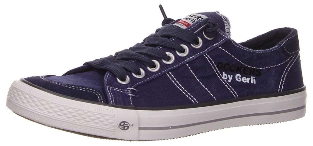 Dockers Schnürhalbschuhe bequem in blau, Gr. 42