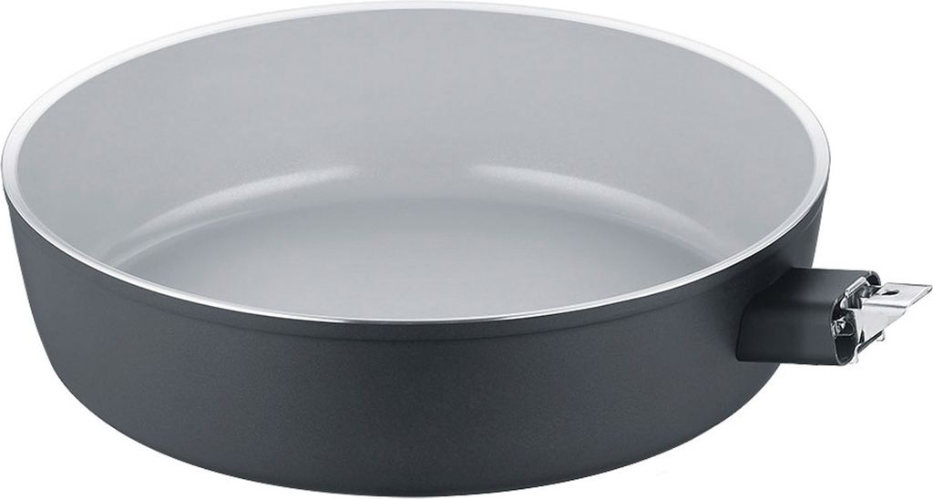 Schmorpfanne - Ø 24 cm - Schwarz - Weiß - Aluminium - Antihaftversiegelung
