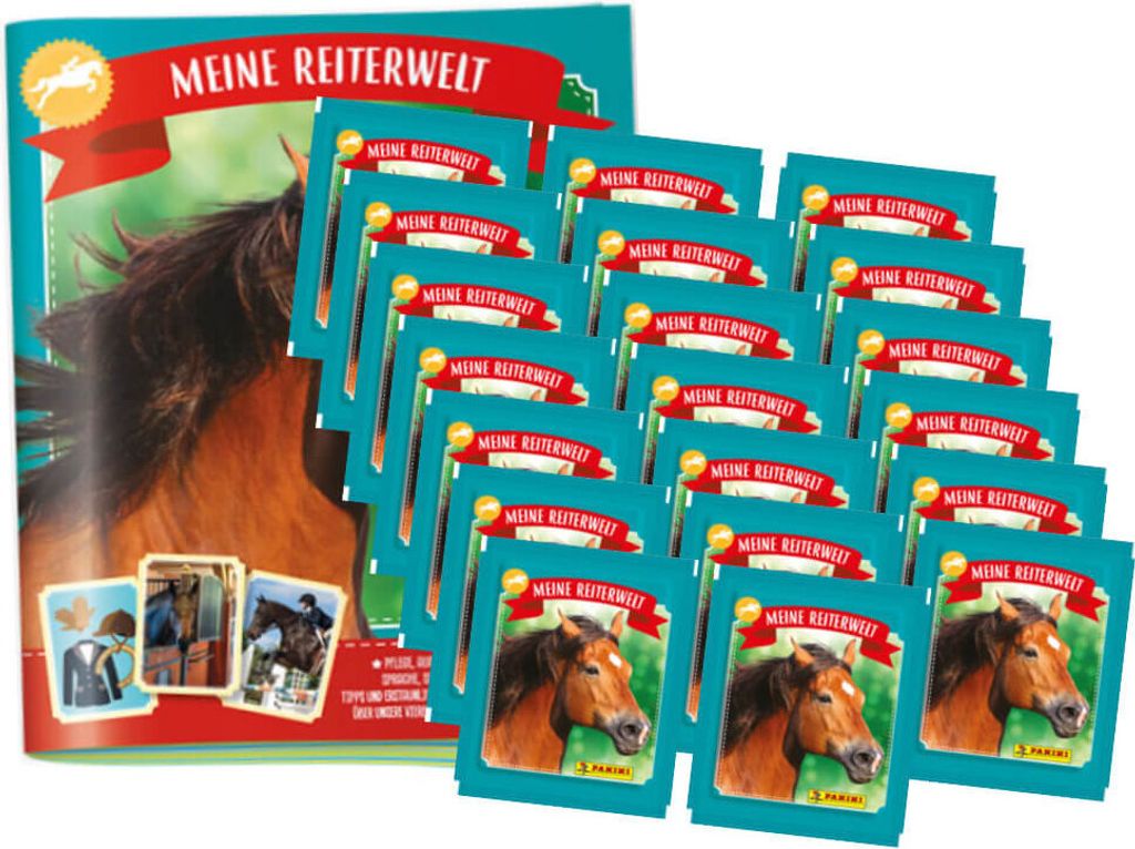 Panini Pferde Mon Club D'E'Quitation Sticker - Meine Reiterwelt (2024) - 1 Album + 20 Tüten Sammelsticker