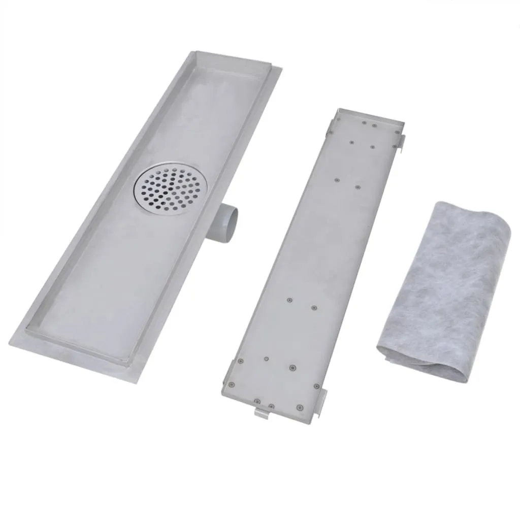 Canalina Doccia Lineare 530x140 mm vidaXL Acciaio Inox - Set 2 pz - 5