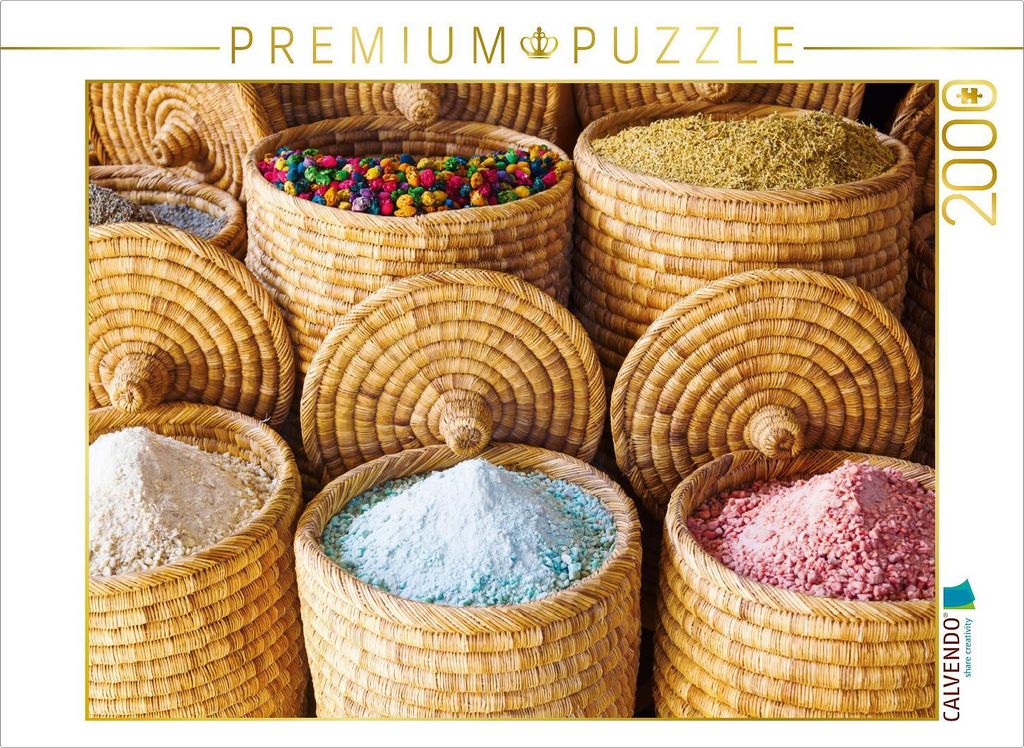 CALVENDO Puzzle Körbe mit Gewürzen 2000 Teile Puzzle quer | 2000 Teile Lege-Größe 90x67cm Foto-Puzzle für glückliche Stunden