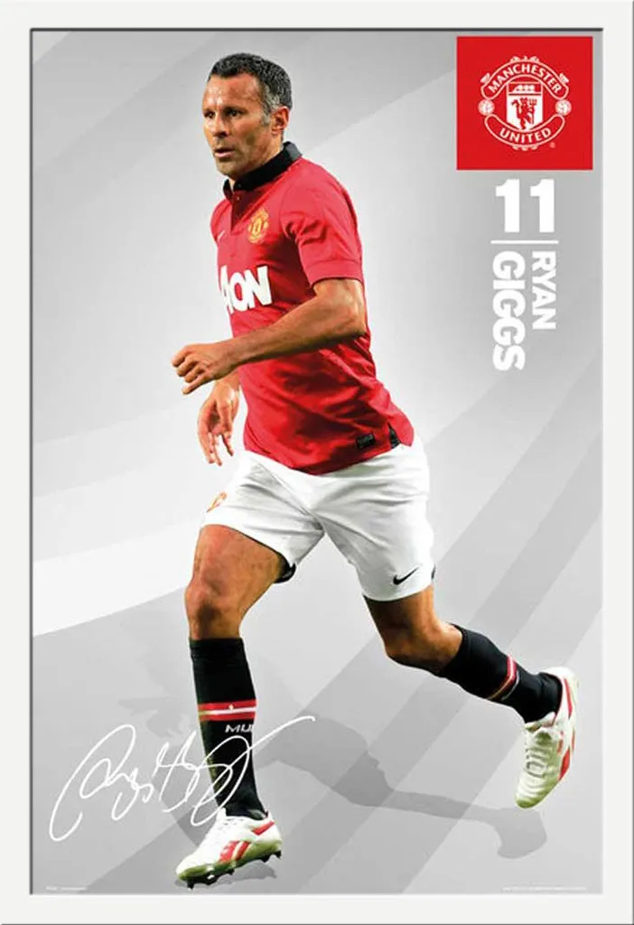 Poster Encadré Giggs Manchester United 13/14 Vitre Acrylique Incassable