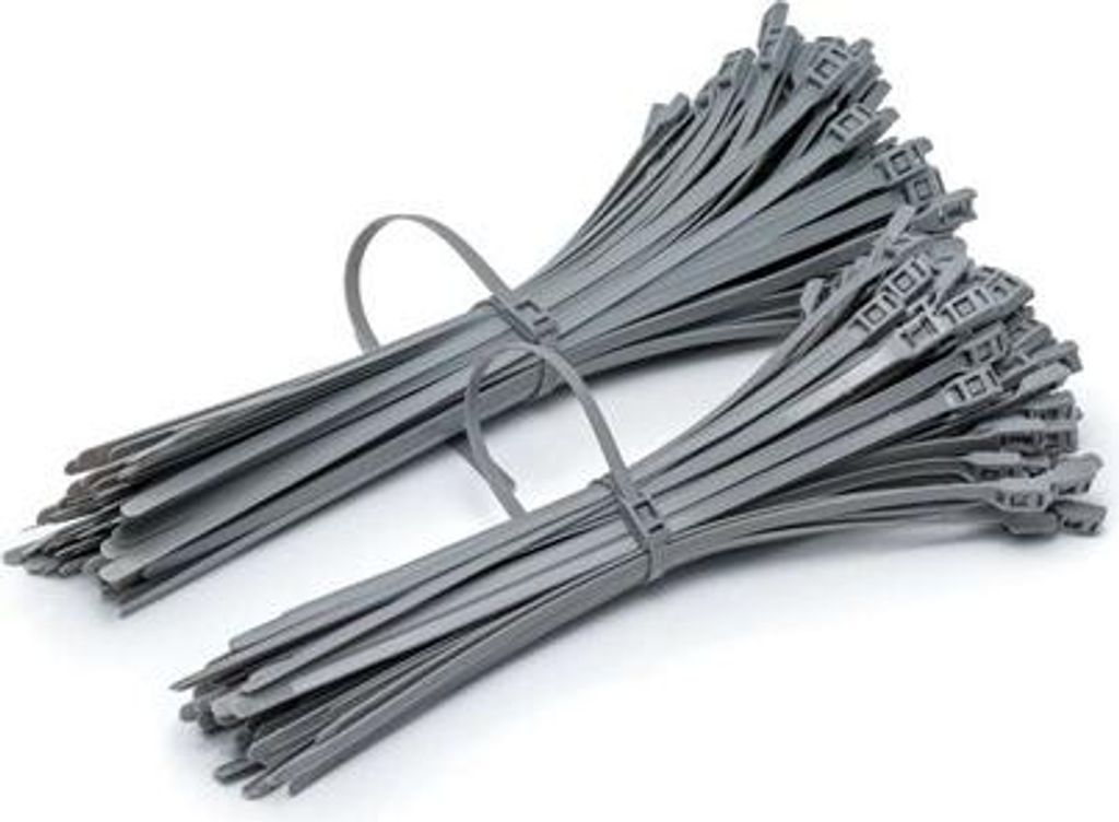 Kabelbinder - Flachverschluss - 400/8 mm Grau