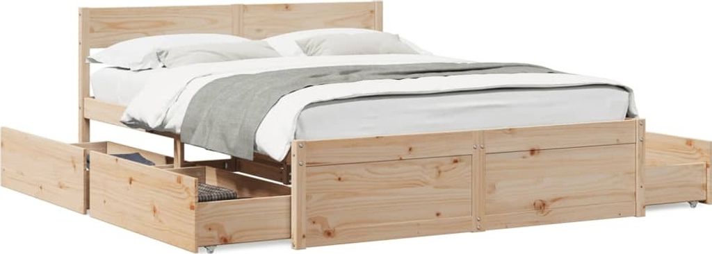 Maison Exclusive - Massivholzbett ohne Matratze 140x200 cm Kiefernholz