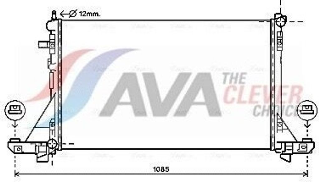 AVA COOLING SYSTEMS RTA2560 Kühler Wasserkühler Motorkühler für OPEL Movano B Kastenwagen (X62) Movano B Bus (X62) Movano B Pritsche / Fahrgestell