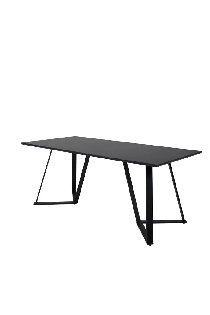 Table à manger Marina noire 180x90cm : la solution gain de place chic