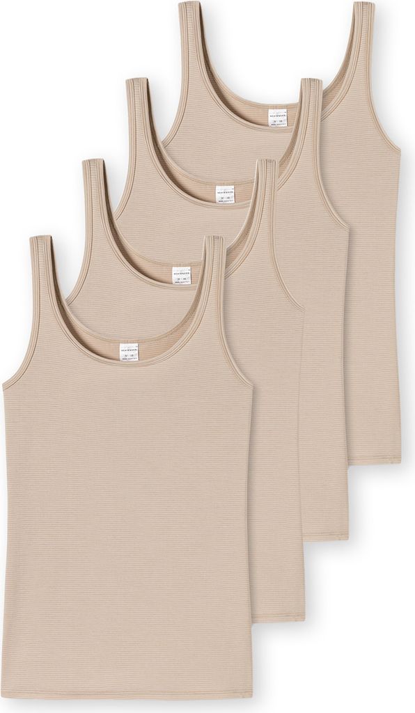 Schiesser 4er Pack Modal Essentials Unterhemd / Top Hals- und Armausschnitt mit feinem Einfass, Formstabiles, temperaturausgleichendes Material, In...