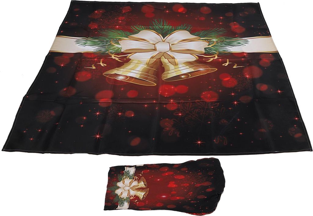 Weihnachten Tischtuch Stuhl Abdeckungen Set für Haus Küche Esszimmer Festliche DekorationGlocke Typ 140x210cm