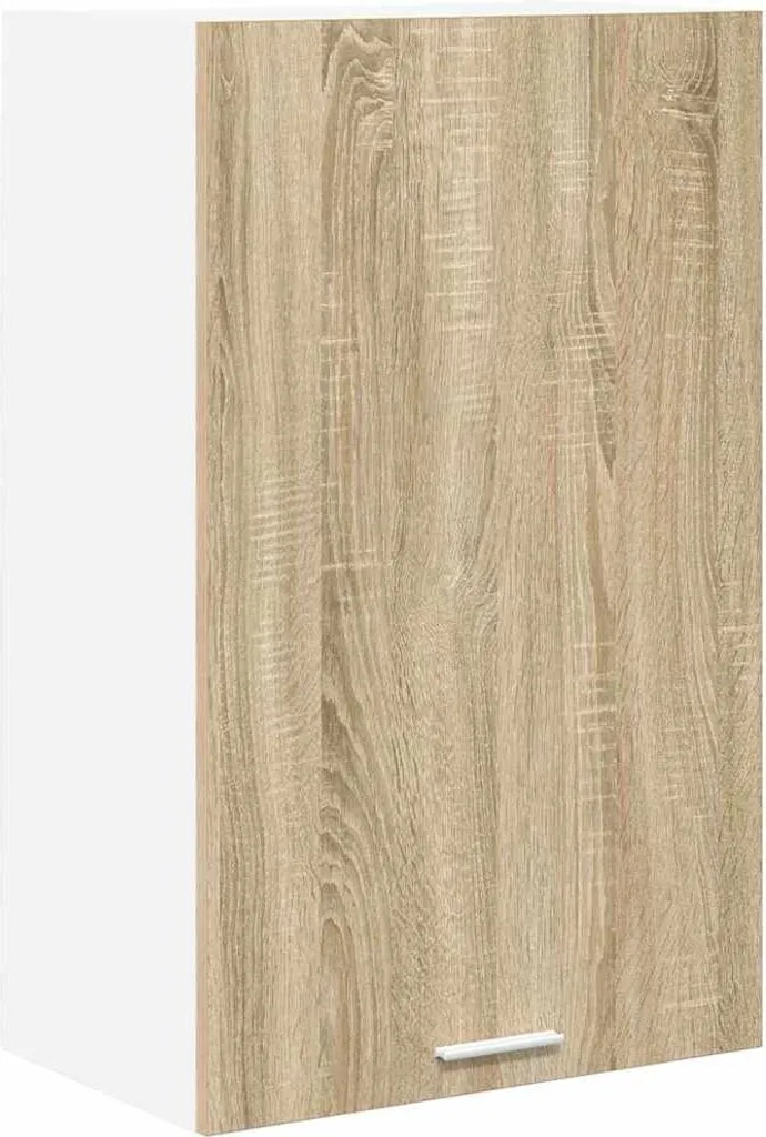 SYFAX Armadio a Muro 50 x 31 x 80 cm - Rovere Sonoma e Bianco - 1