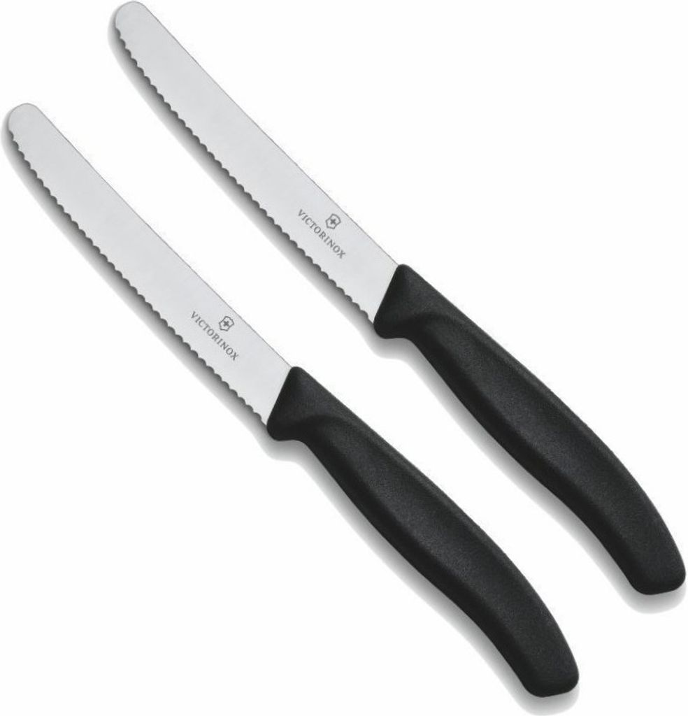 Lot De 2 Couteaux De Table Ou à Tomate 10 Cm Noir - Image du produit 