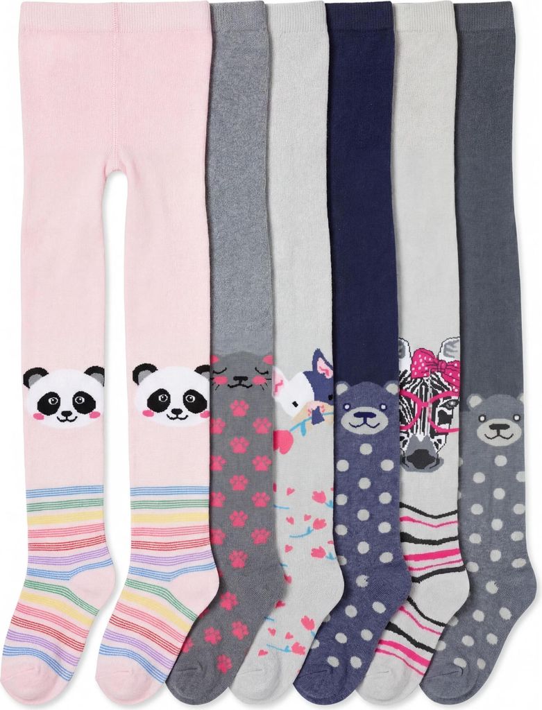 TupTam Mädchen Strickstrumpfhosen Bunt Gemustert 6er Pack, Produktbild 