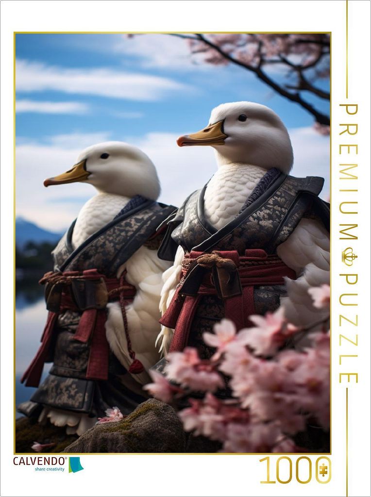 CALVENDO Puzzle Samurai des Himmels: Samurai Vögel in Japan | 1000 Teile Lege-Größe 64x48cm Foto-Puzzle für glückliche Stunden