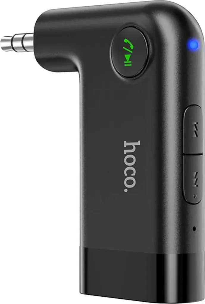 Adattatore Bluetooth Auto HOCO E53 Nero - Ricevitore Jack 3.5mm - 1