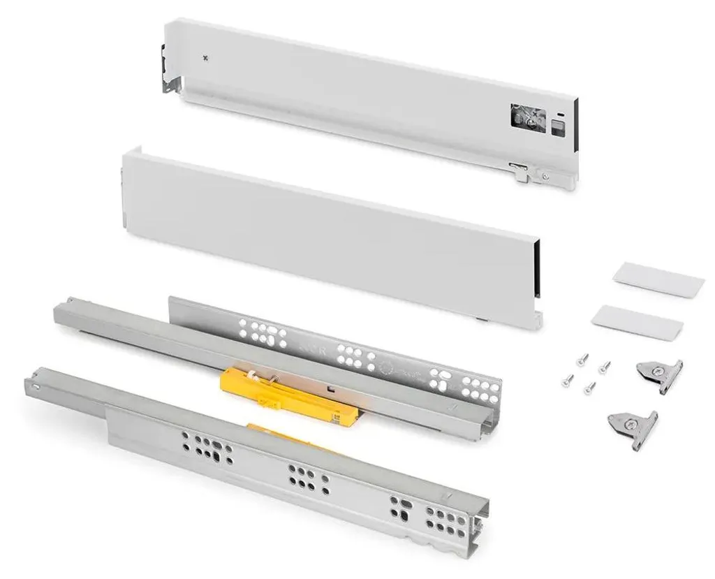 Tiroir extérieur Vertex Push Synchro 450mm avec réglage 3D blanc