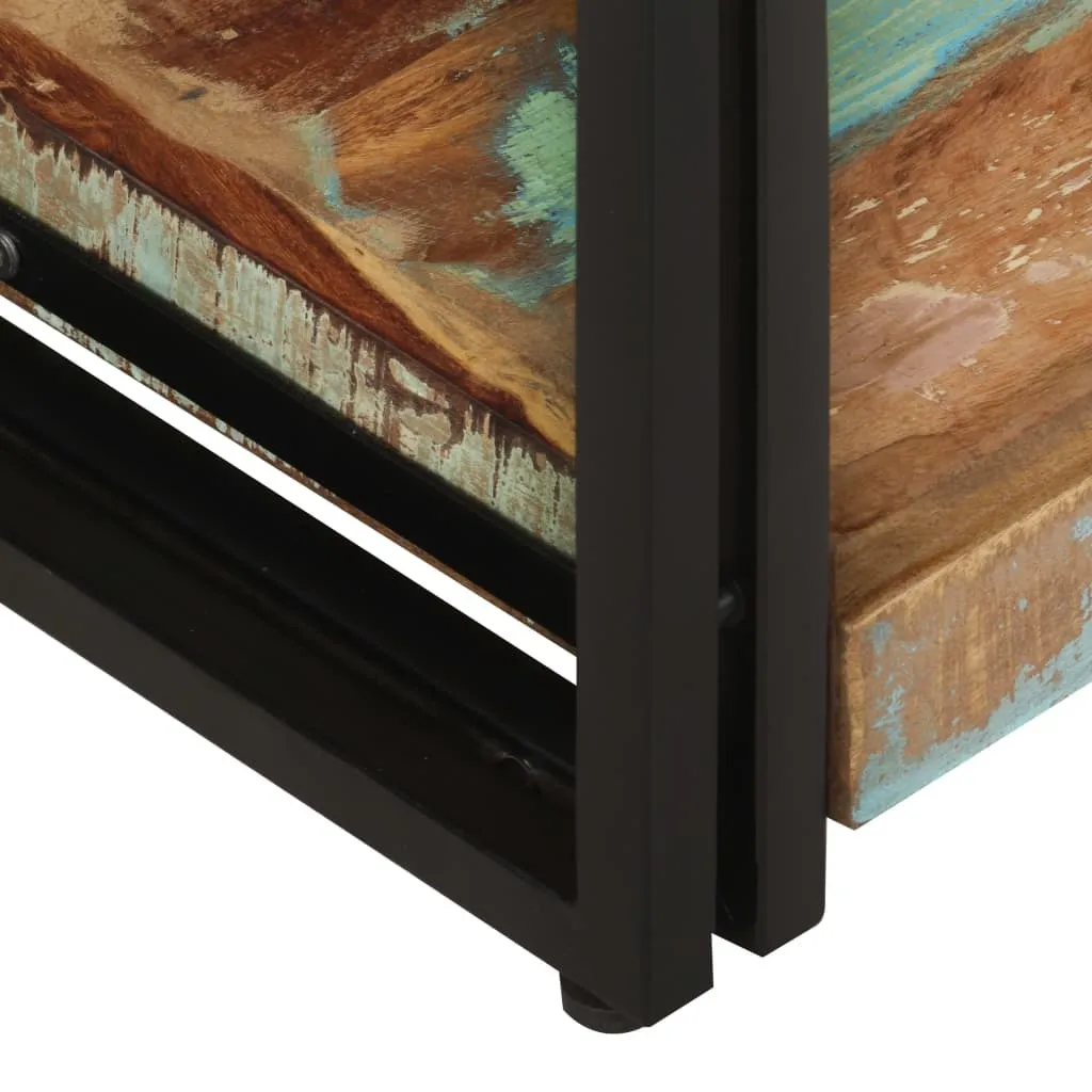 Banc TV Compact 90x30 cm en Vieux Bois - Idéal pour Petits Salons et Studios - 5