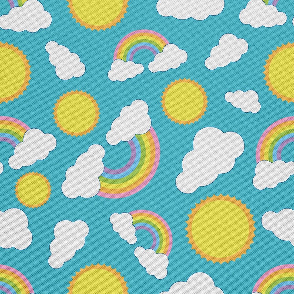 OUTDOOR DEKOSTOFFE OXFORD - Motiv Pastell Regenbogen