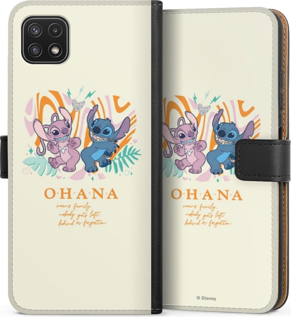 DeinDesign Klapphülle für Samsung Galaxy A22 5G Handytasche Lederhülle Tasche Disney Offizielles Lizenzprodukt Lilo & Stitch