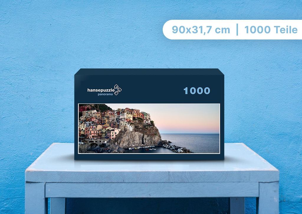 hansepuzzle 99428 - Cinque Terre Puzzle, 1050 Teile, Orte, 60,0 x 46,0cm mit hochwertiger Aufbewahrung, Kartonbox und wiederverschließbarem Beutel