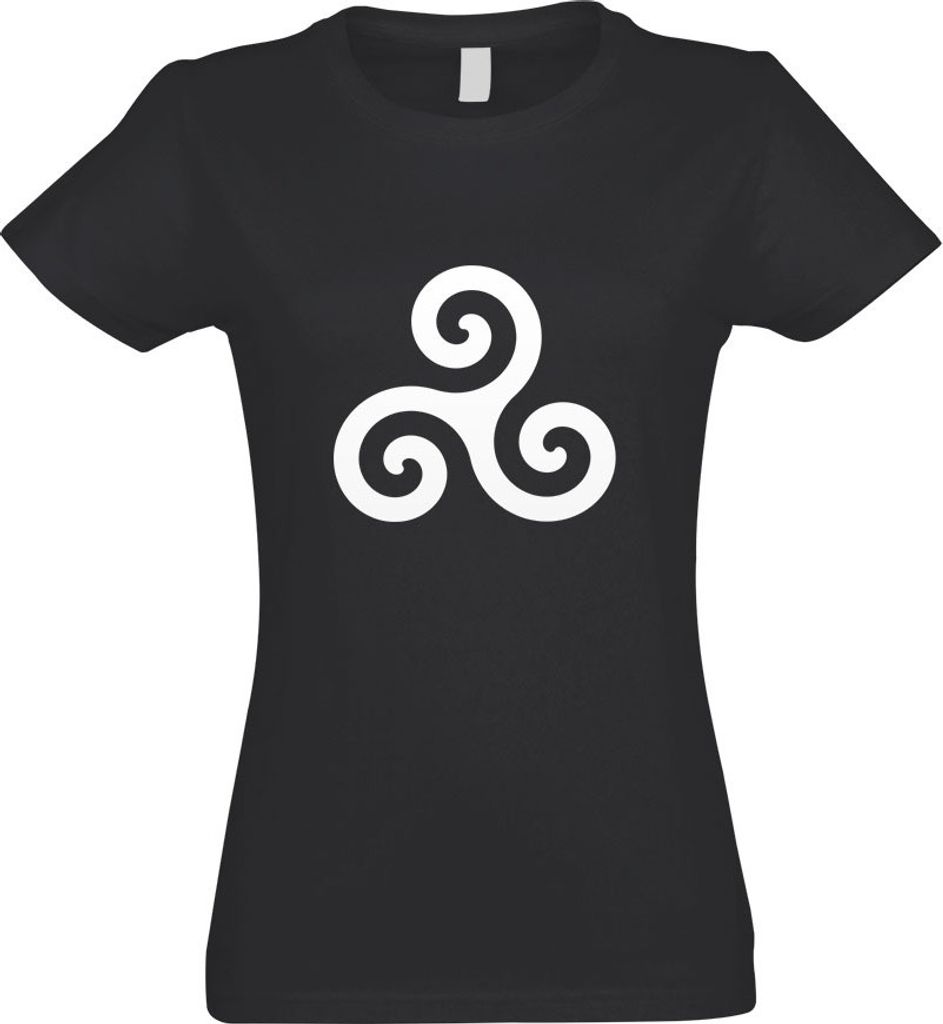Kiwistar - T-Shirt tailliert - Damen - Graphit - Triskele - mit Motiv Bedruckt - Funshirt Design - Sport - Freizeit - Damen - XL