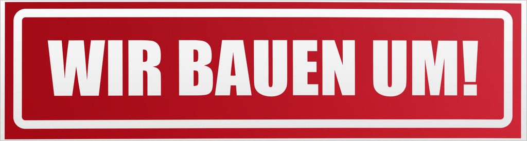 Kiwistar Wir Bauen um! invertiert Magnetschild Schild magnetisch - 60cm Rot - reflektierend - Magnetfolie für Auto PKW Kfz