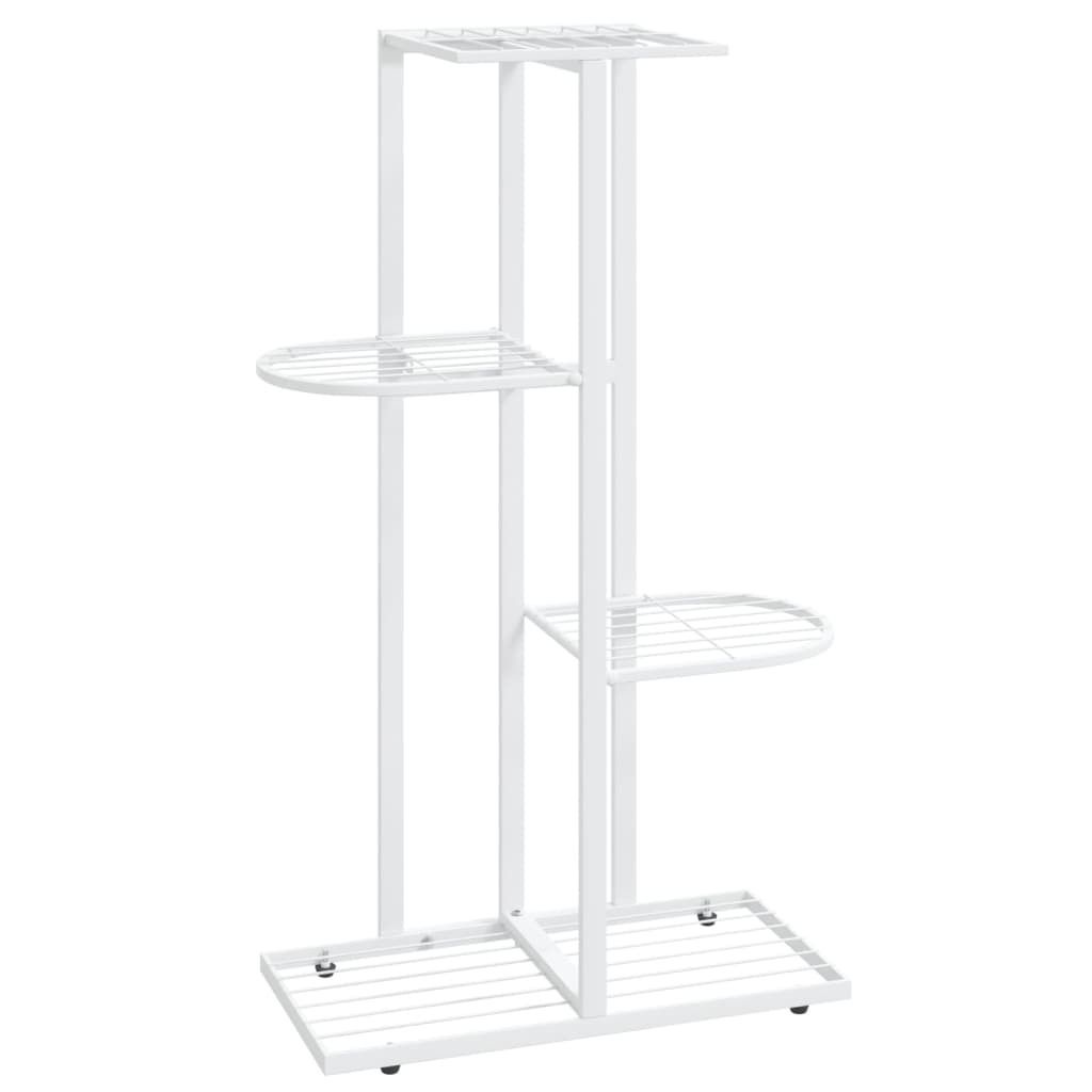 vidaXL Présentoir à fleurs 4 étages 43x22x76 cm Blanc Métal Image du produit 