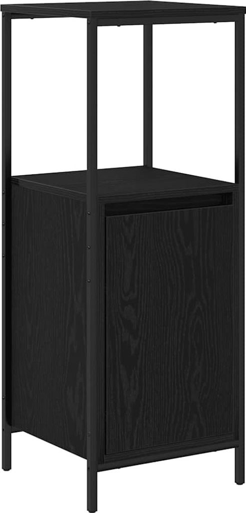 vidaXL Badschrank mit Regalen Schwarz Eichen-Optik 36x35x95 cm