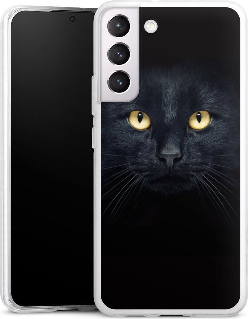DeinDesign Handyhülle für Samsung Galaxy S22+ Silikon Hülle Case Smartphone Schutzhülle Auge Katze schwarz