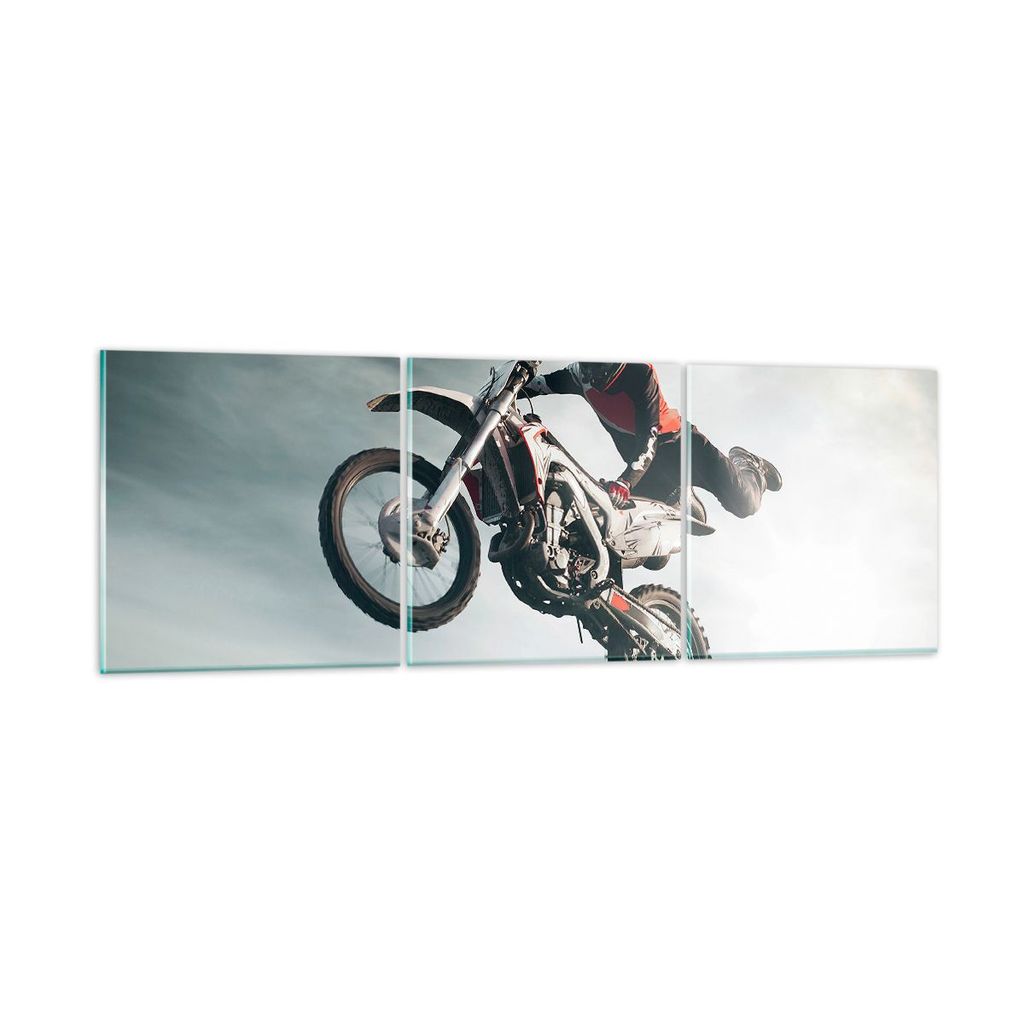 Bilder auf glas - Motor Sport Helm - 120x40cm - Glasbilder - Wandbilder - Kunstdruck - zum Aufhängen bereit - Wanddekoration aus Glas - Glas Bilde...
