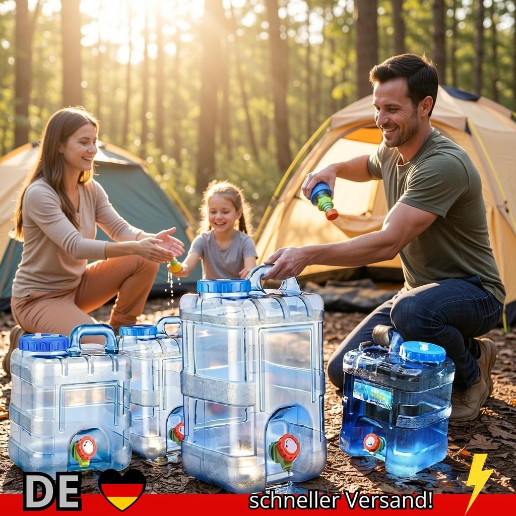 Trinkwasserbehälter 7.5/15L mit Zapfhahn Camping Wassertank