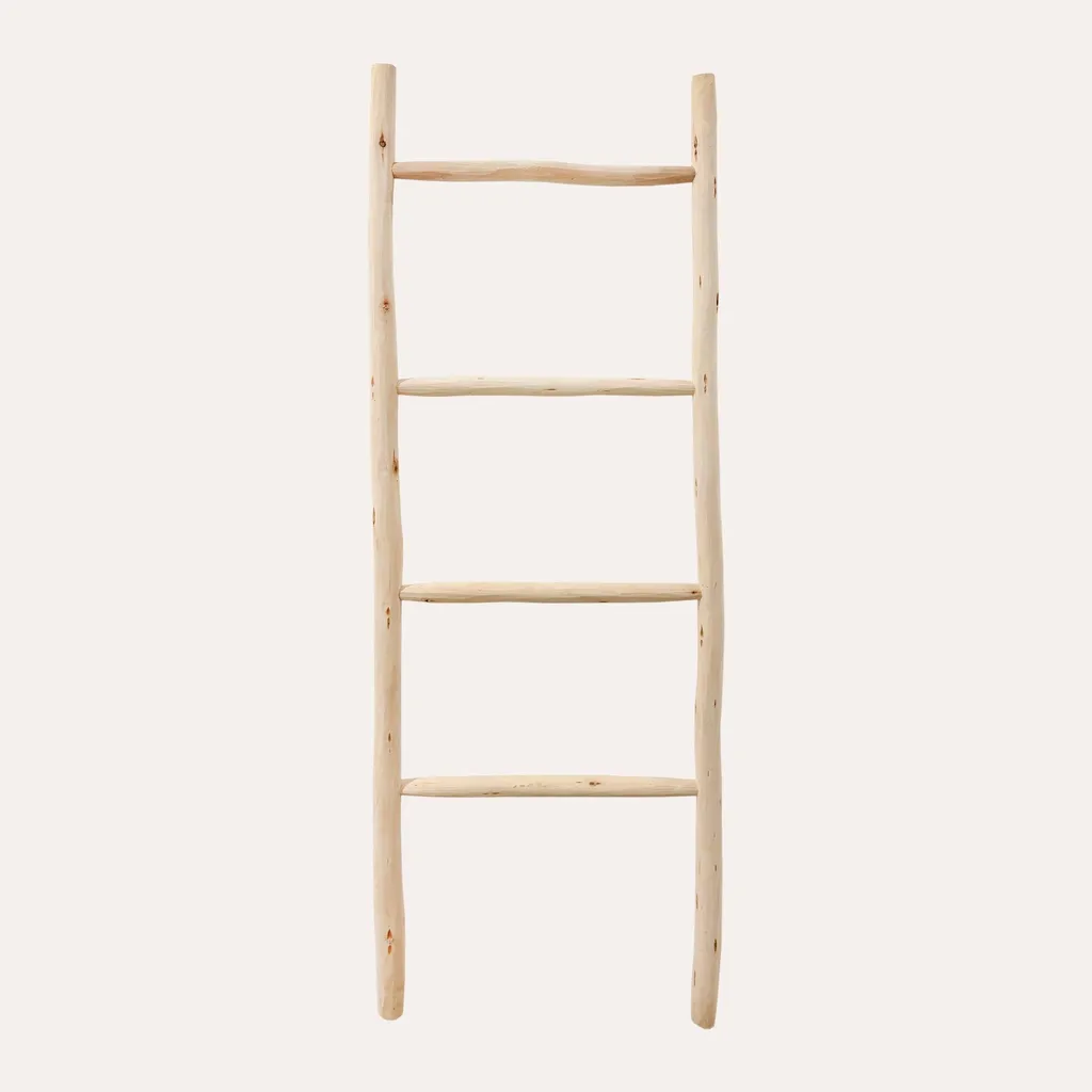 KEYHOMESTORE Échelle décorative en bois naturel 150x45 cm - Authentique