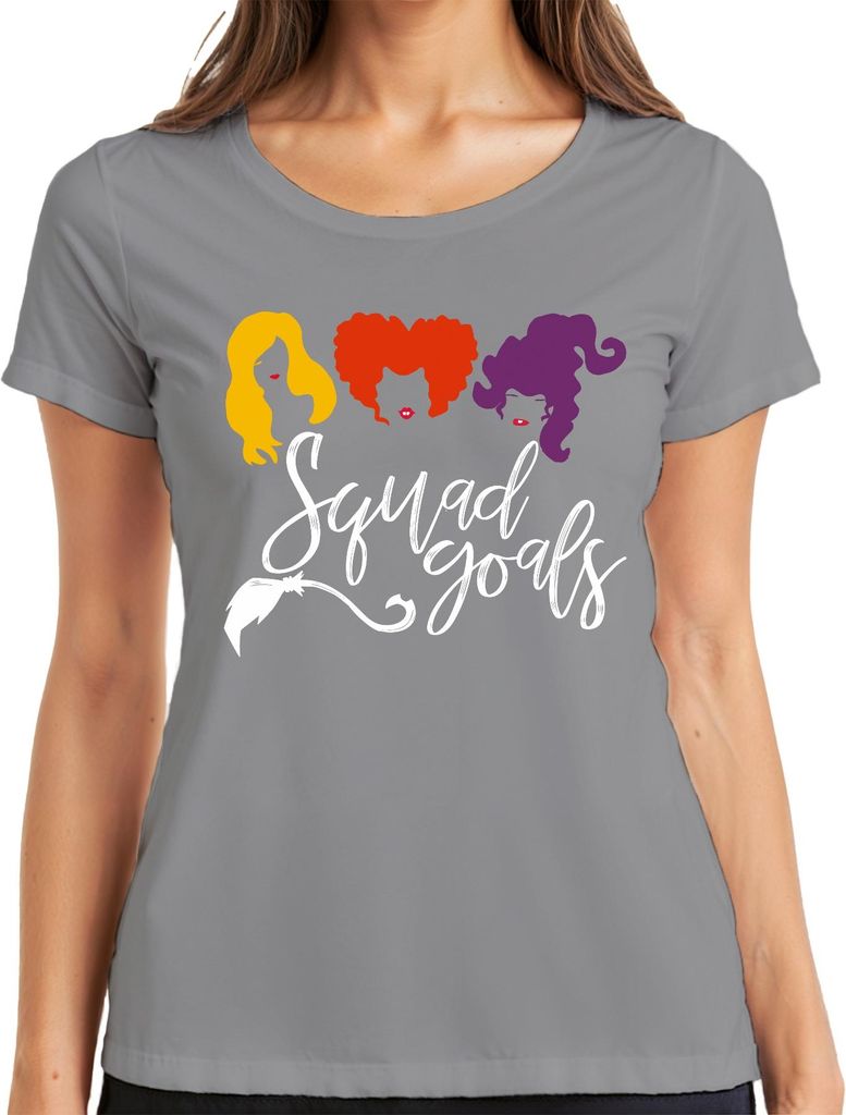 Squad goals Hexen Halloween Geschenk Freundinnen Motto Party Damen T-Shirt, Grau, L