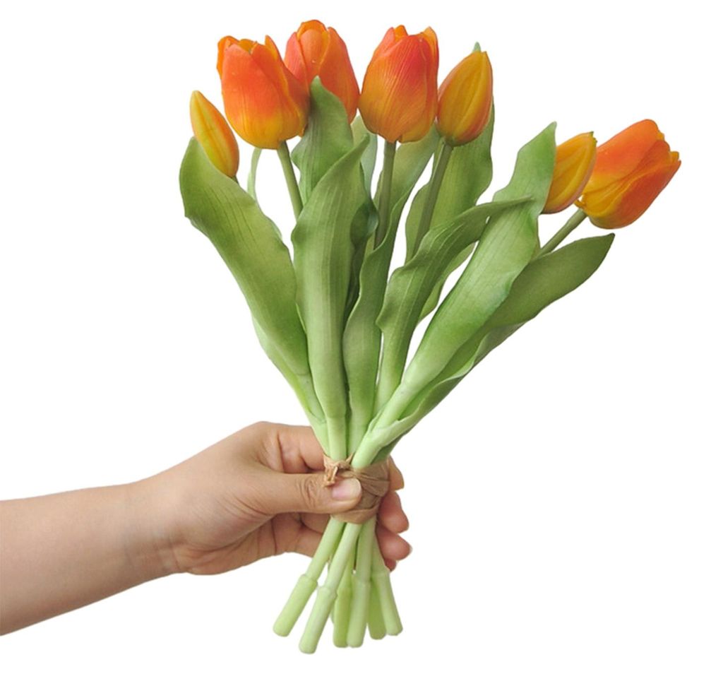 Künstliche Tulpe, 30 cm, realistische Haptik, langer Stiel, künstliche Tulpe für Frühling, Ostern, Zuhause, Küche, Hochzeit, Esstisch – Tisc...