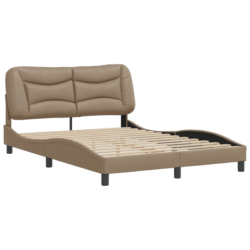 Bettgestell ohne Matratze "Hvar" Cappuccino-Braun 140x190 cm Kunstleder
