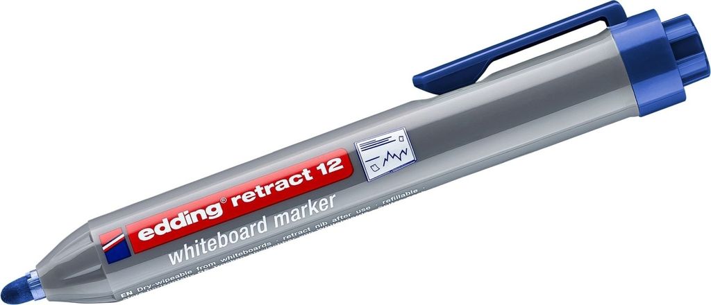 Whiteboardmarker edding retract 12 nachfüllbar 1,5-3mm blau Packung mit 10 Stück