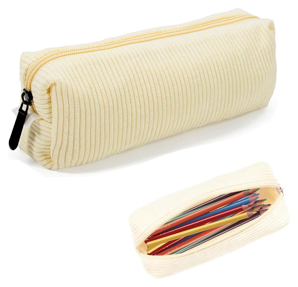 Ästhetisches Federmäppchen, Federmäppchen für Mädchen und Jungen, beige, 20 x 7 x 6 cm, Schul-Federmäppchen